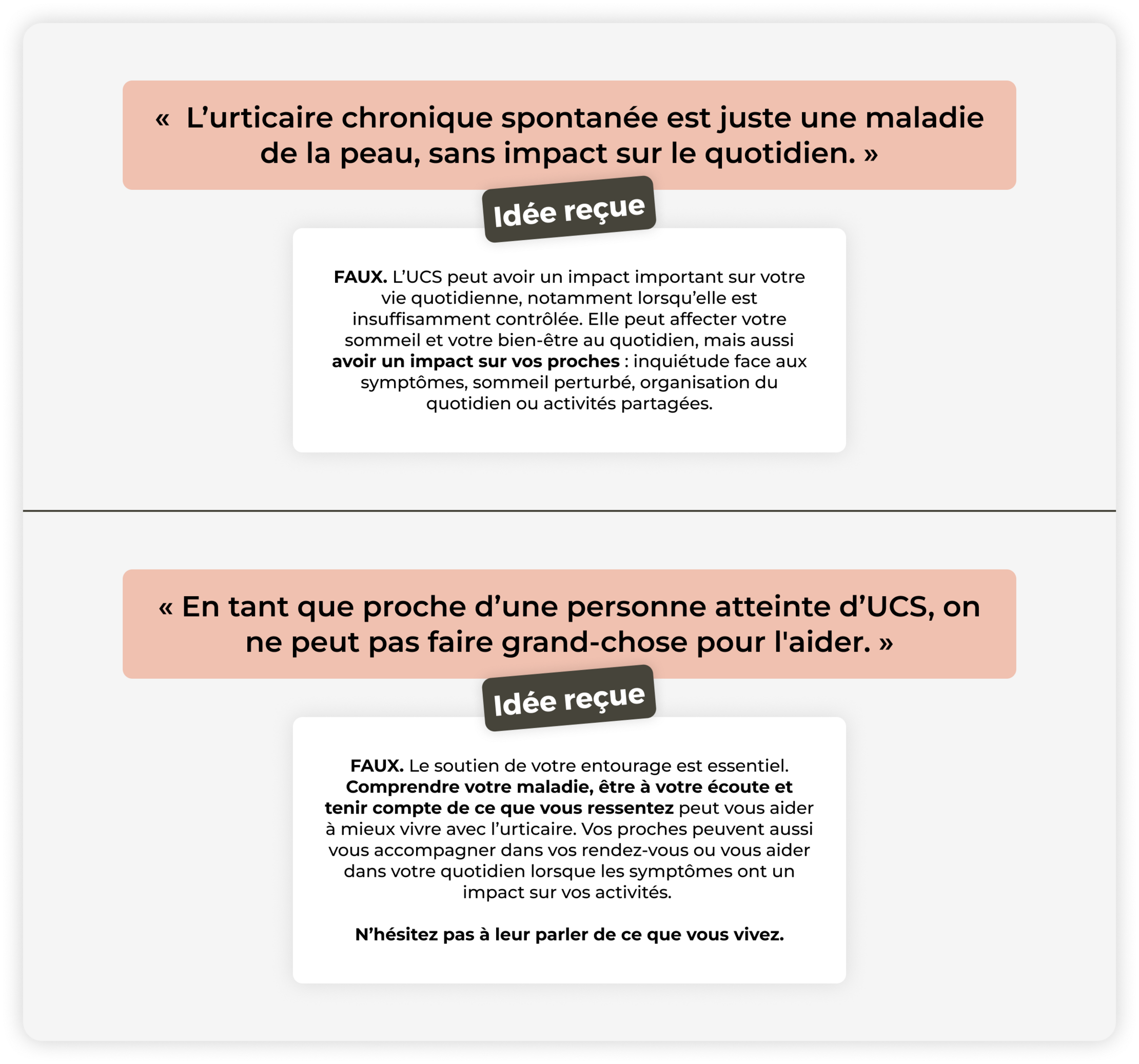 Mythe & Réalité - Urticaire chronique spontanée : vivre ensemble, rôle de l’entourage